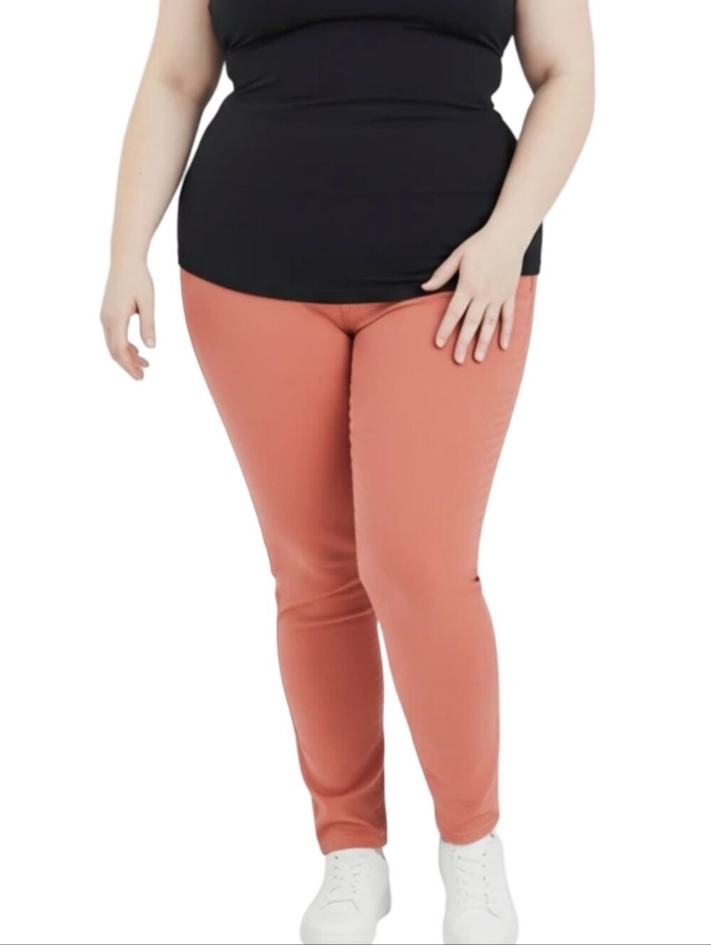 Lane Bryant Peach-Orange Skinny Straight Leg Stretch Jeans Plus Size 20